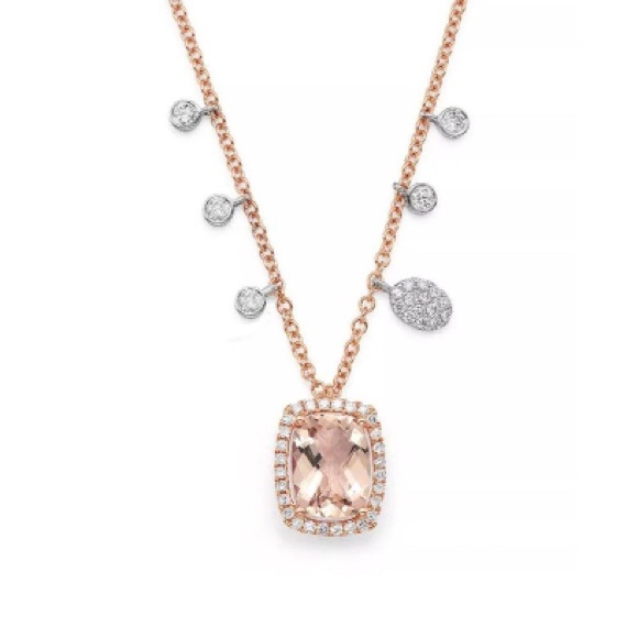 MEIRA T 14k Rose Gold Necklace with Morganite - Picture 1 of 5